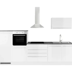 BASIC by Balculina Küchenzeile Jazz 320 cm weiß hochglanz
