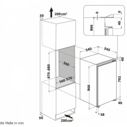 Bauknecht KSI 9GF2 Einbaukühlschrank (110 l, 866 mm hoch)