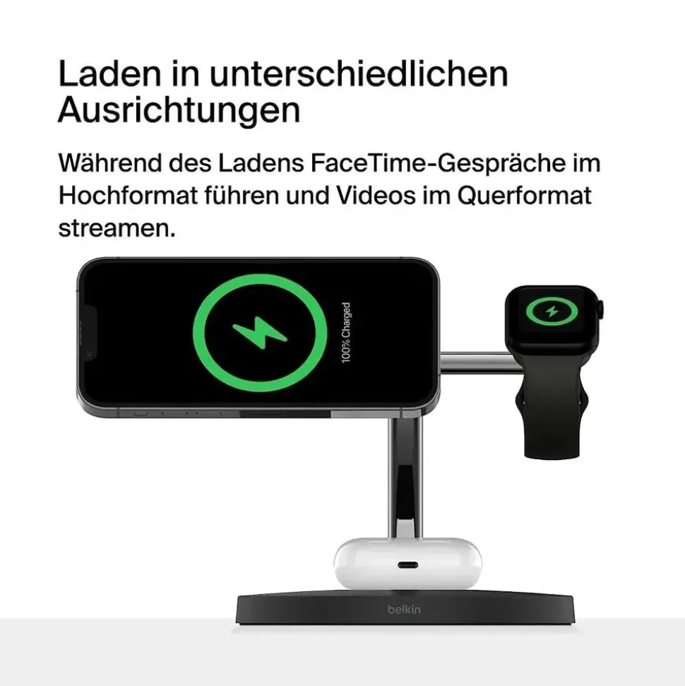 Belkin BoostCharge Pro 3-in-1-Ladegerät mit MagSafe Schwarz