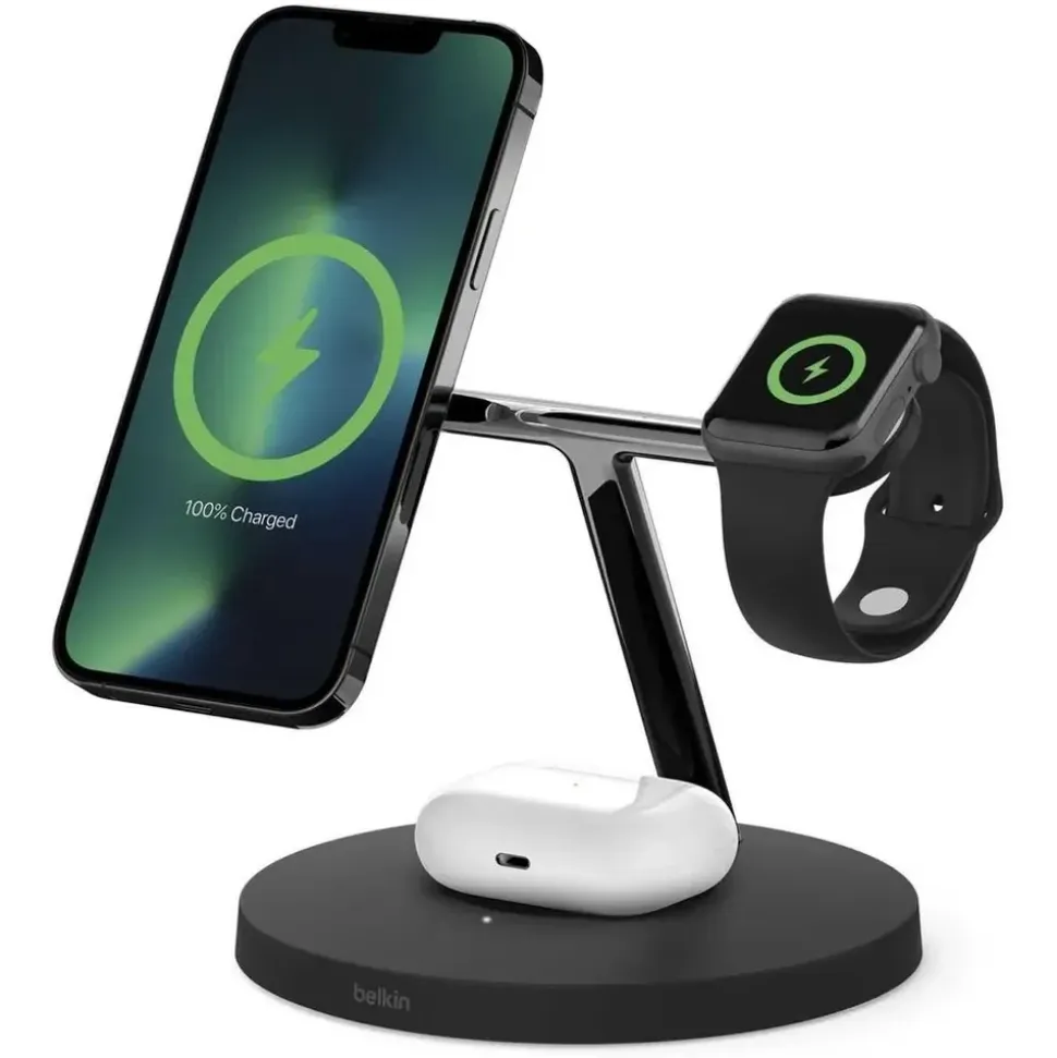 Belkin BoostCharge Pro 3-in-1-Ladegerät mit MagSafe Schwarz