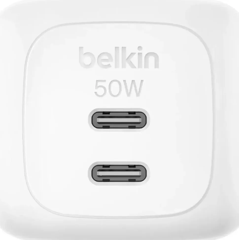 Belkin Dual USB-C Ladegerät Power Delivery und PPS (50 W) weiß