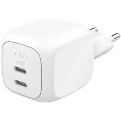 Belkin Dual USB-C Ladegerät Power Delivery und PPS (50 W) weiß