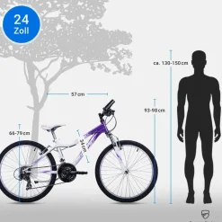 Bergsteiger Verona 24 Zoll RH 34 cm weiß/pink