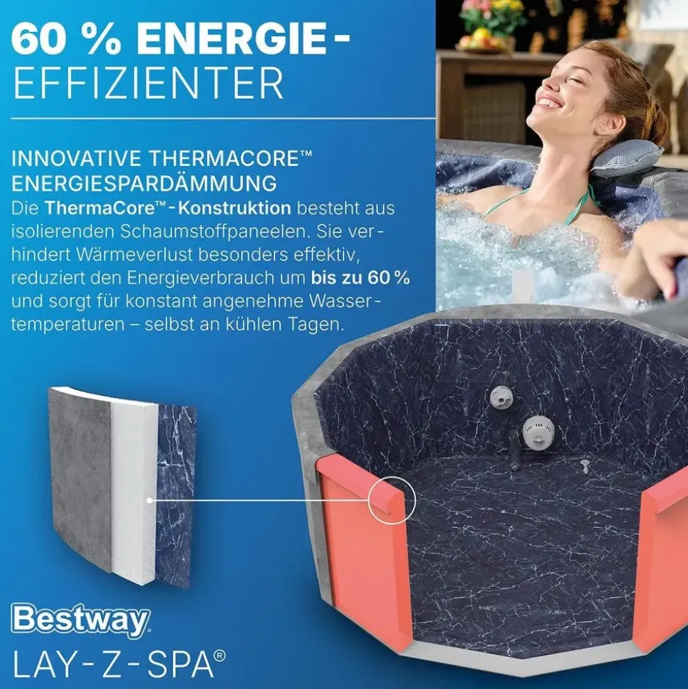 BESTWAY Carrara Ø 170 x 65 cm Grau
