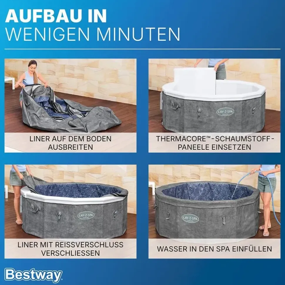 BESTWAY Carrara Ø 170 x 65 cm Grau