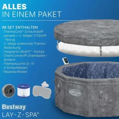 BESTWAY Carrara Ø 170 x 65 cm Grau