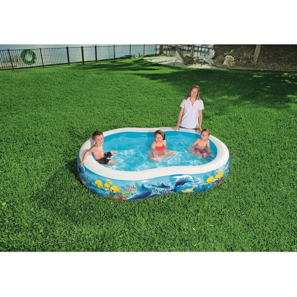 BESTWAY Family Pool Sea Ground Planschbecken 262 x 157 x 46 cm (54118)