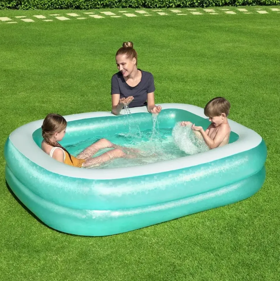 BESTWAY Family Pool 201 x 150 x 51 cm blau/weiß