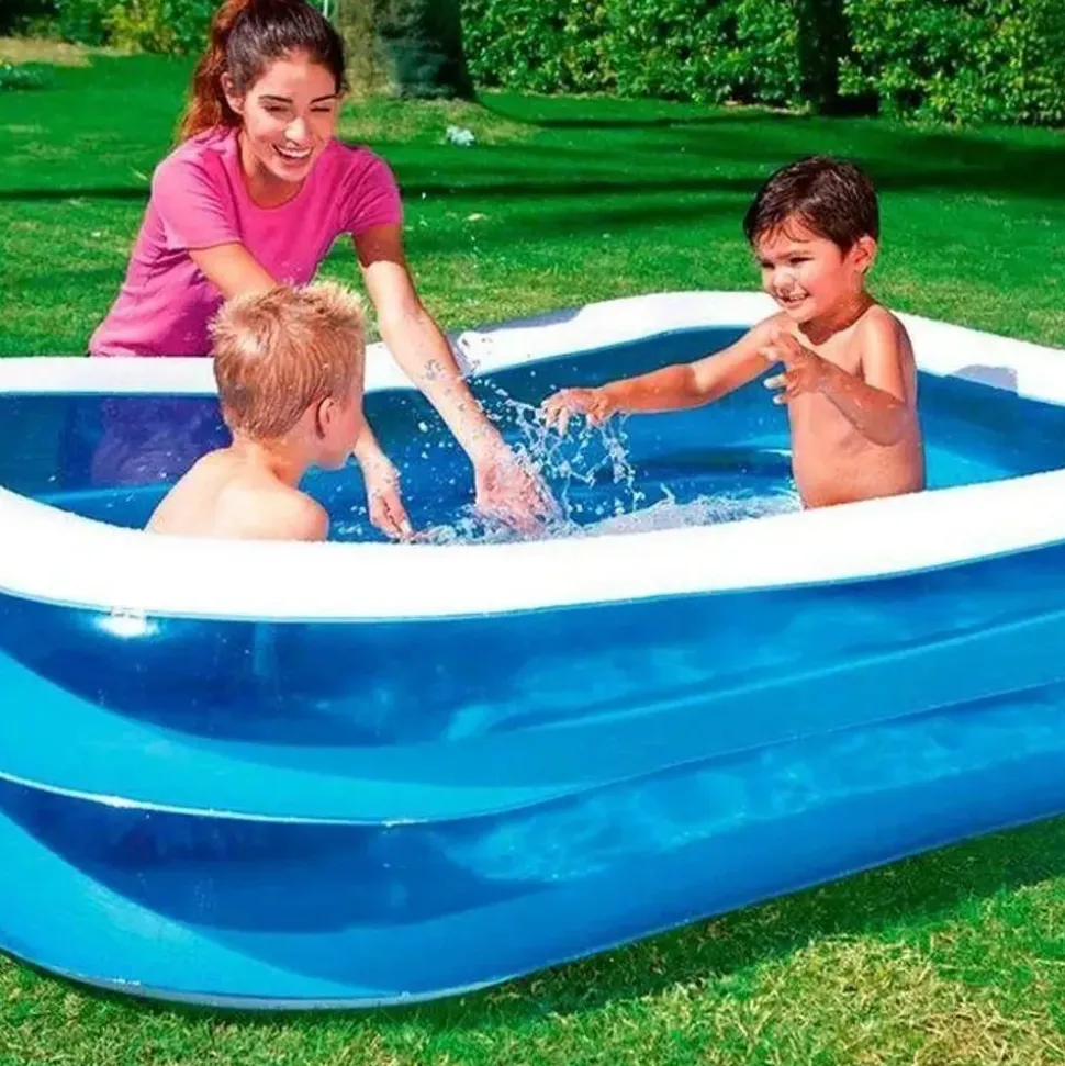 BESTWAY Family Pool 201 x 150 x 51 cm blau/weiß