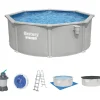BESTWAY Hydrium Stahlwandpool Komplett Set Ø 366 x 122 cm inkl. Sandfilteranlage