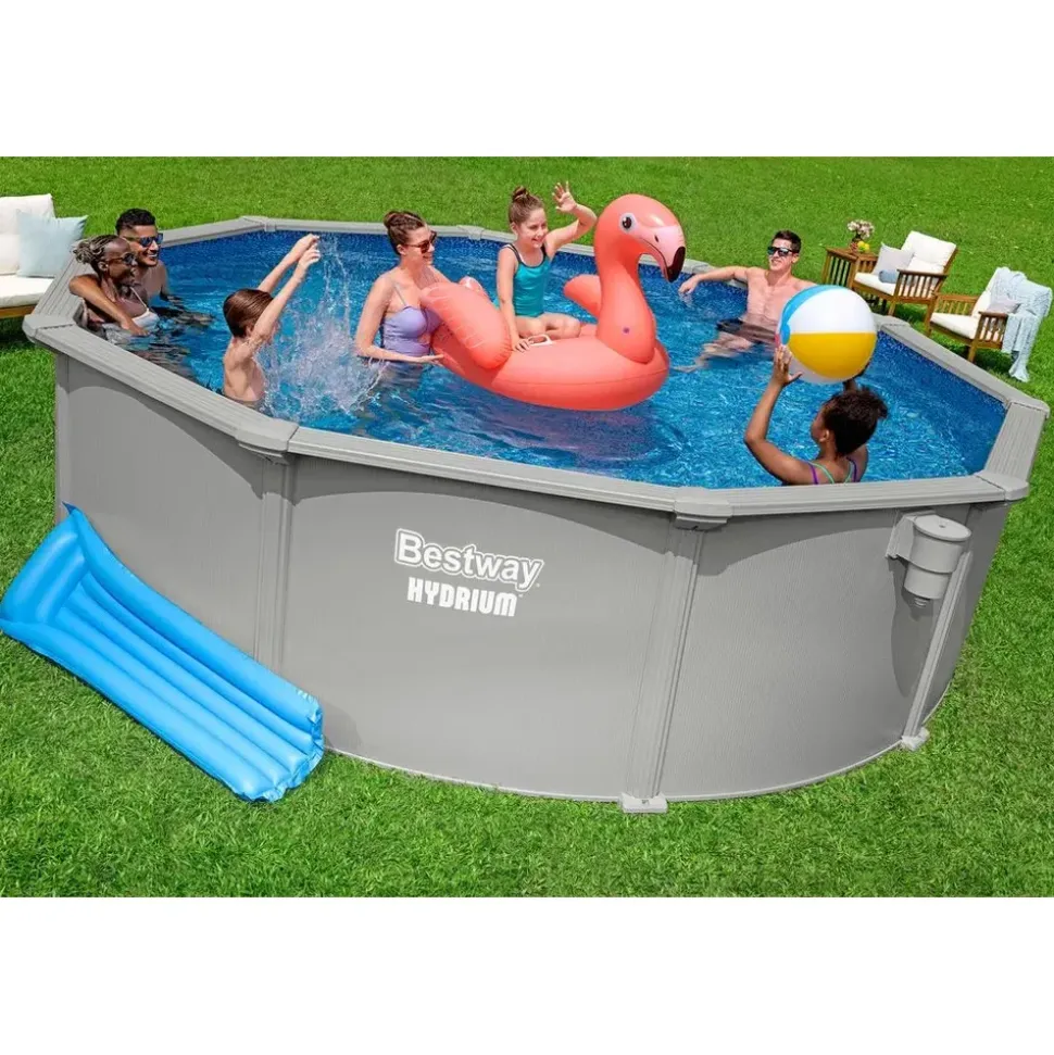 BESTWAY Hydrium Stahlwandpool Komplett-Set Ø 457 x 122 cm inkl. Sandfilteranlage