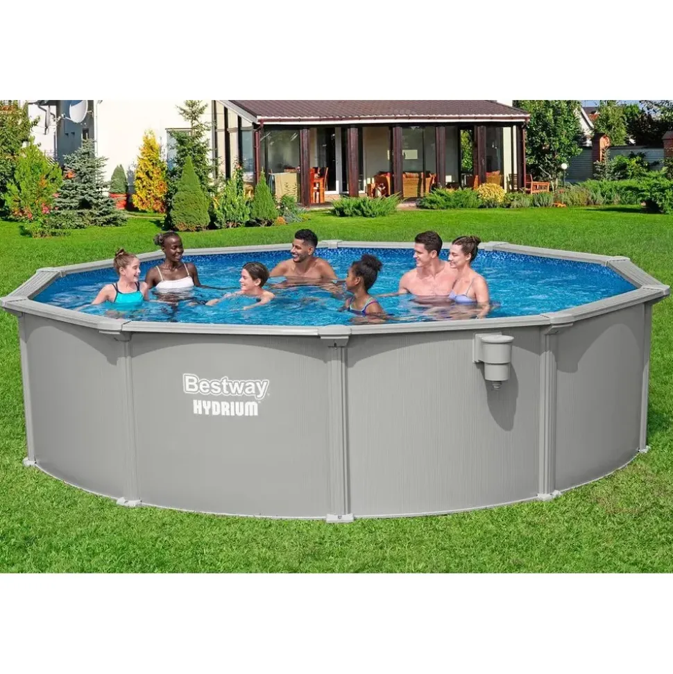 BESTWAY Hydrium Stahlwandpool Komplett-Set Ø 457 x 122 cm inkl. Sandfilteranlage