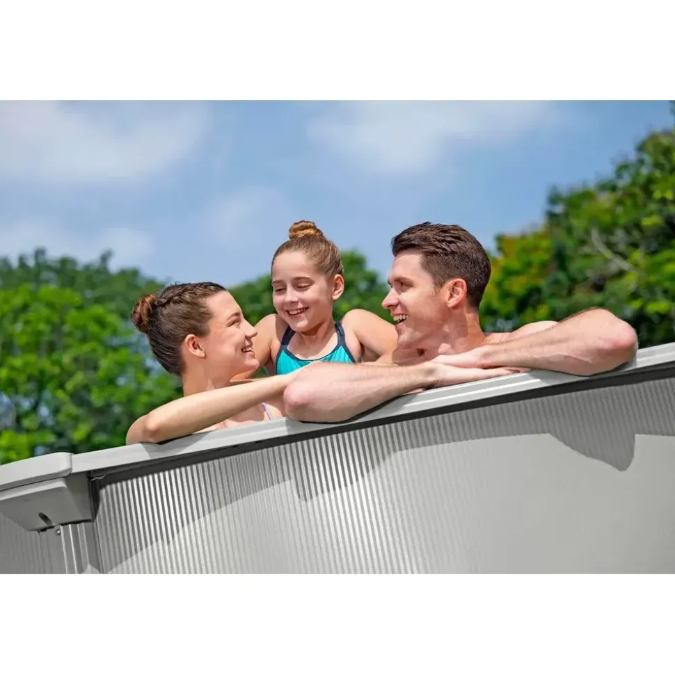 BESTWAY Hydrium Stahlwandpool Komplett-Set Ø 457 x 122 cm inkl. Sandfilteranlage
