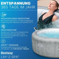 BESTWAY Lay-Z-Spa Bali AirJet 196 x 71 cm Lichtgrau