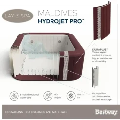 BESTWAY Lay-Z-Spa Maledives HydroJet Pro 54173 inkl. Bodenmatte