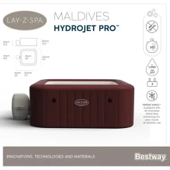 BESTWAY Lay-Z-Spa Maledives HydroJet Pro 54173 inkl. Bodenmatte