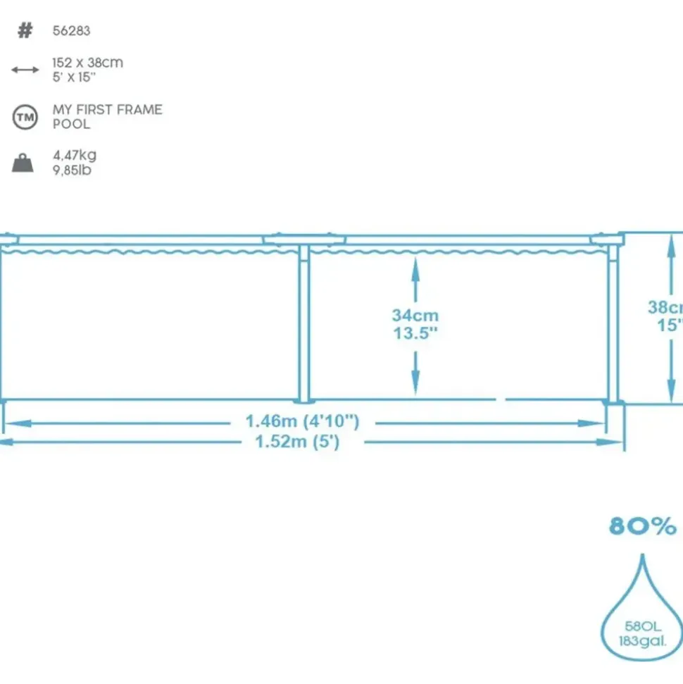 BESTWAY My First Frame Pool Planschdecken 152 x 38 cm