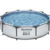 BESTWAY Steel Pro Max Frame Pool Set 305 x 76 cm lichtgrau inkl. Filterpumpe