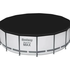 BESTWAY Steel Pro Max Frame Pool Set 457 x 122 cm lichtgrau inkl. Filterpumpe