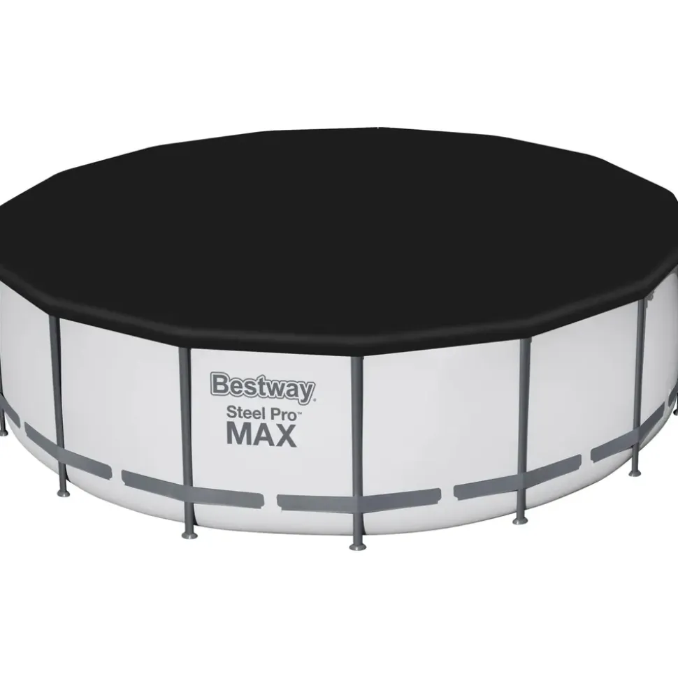 BESTWAY Steel Pro Max Frame Pool Set 457 x 122 cm lichtgrau inkl. Filterpumpe