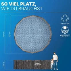 BESTWAY Steel Pro Max Frame Pool Set 366 x 100 cm holzoptik inkl. Filterpumpe
