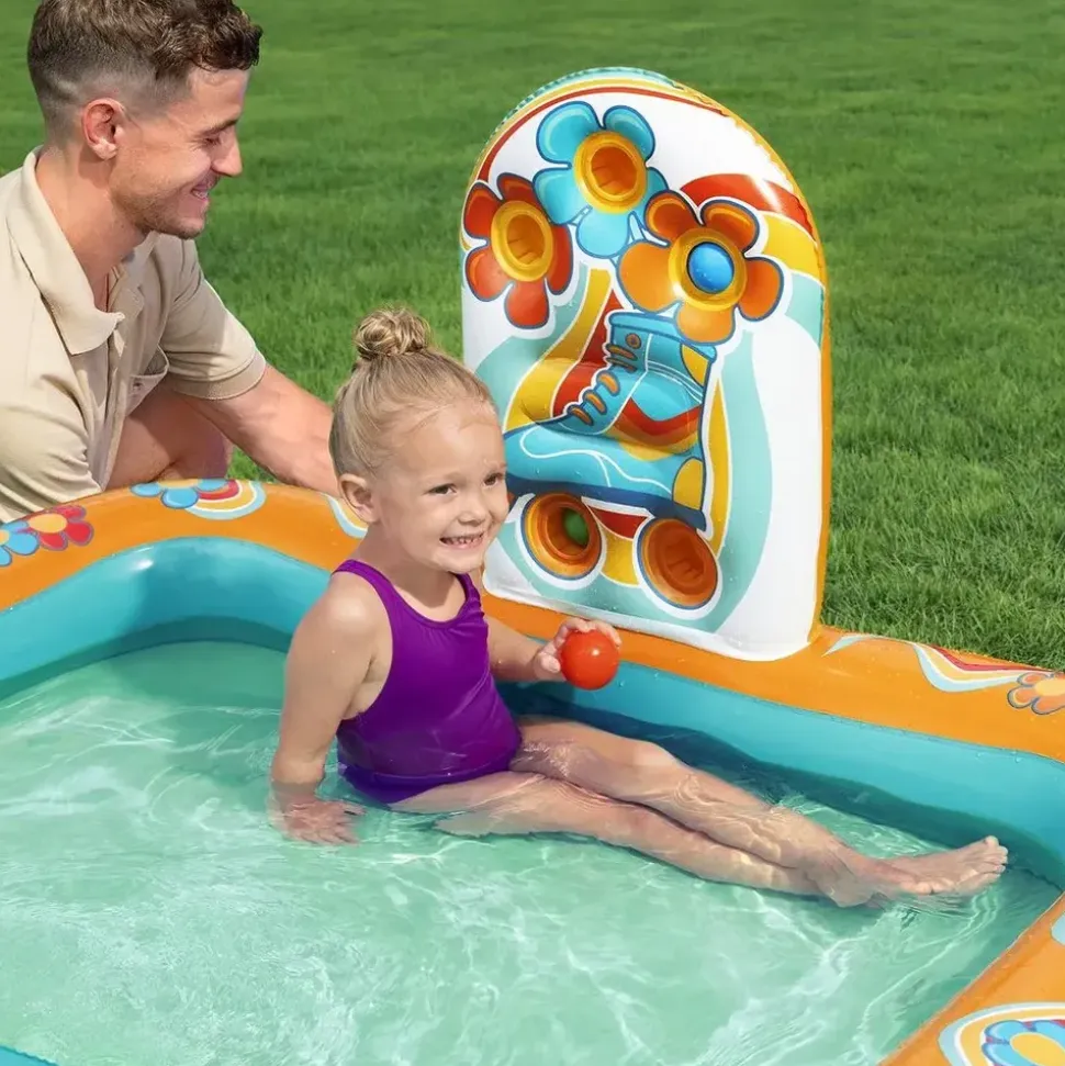 BESTWAY Wasserspielcenter Retro-Welt Wasserrutsche 193 x 152 x 74 cm (53164)