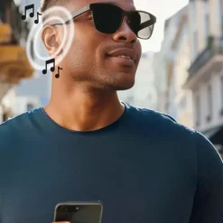 Bigben Connected BigBen Connected, Bluetooth Audio Smart Glasses 5.3 Open-Ear mit UV400 Polarisation, Schwarz - Schwarz