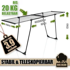 BigDean Wäscheständer 200 ausziehbar