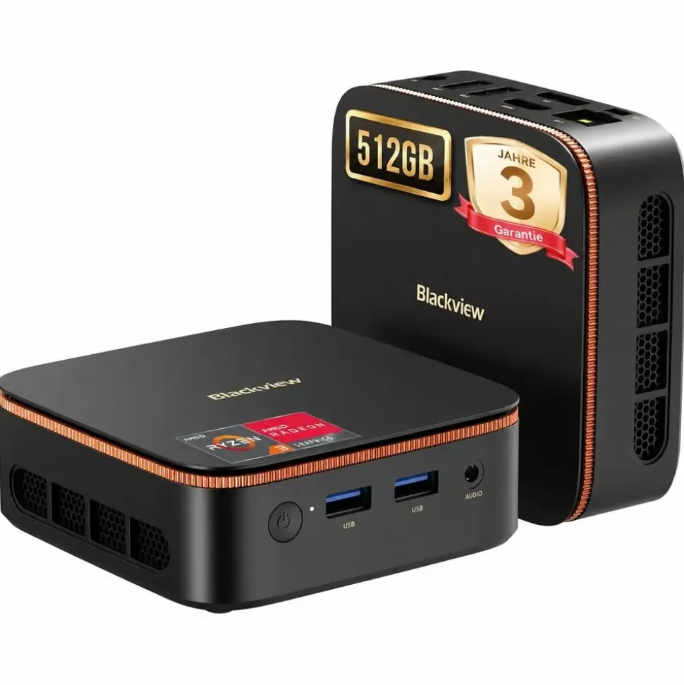 Blackview MP20 Mini-PC AMD Ryzen 3300U 4K 16 GB RAM 512 GB SSD Win 11