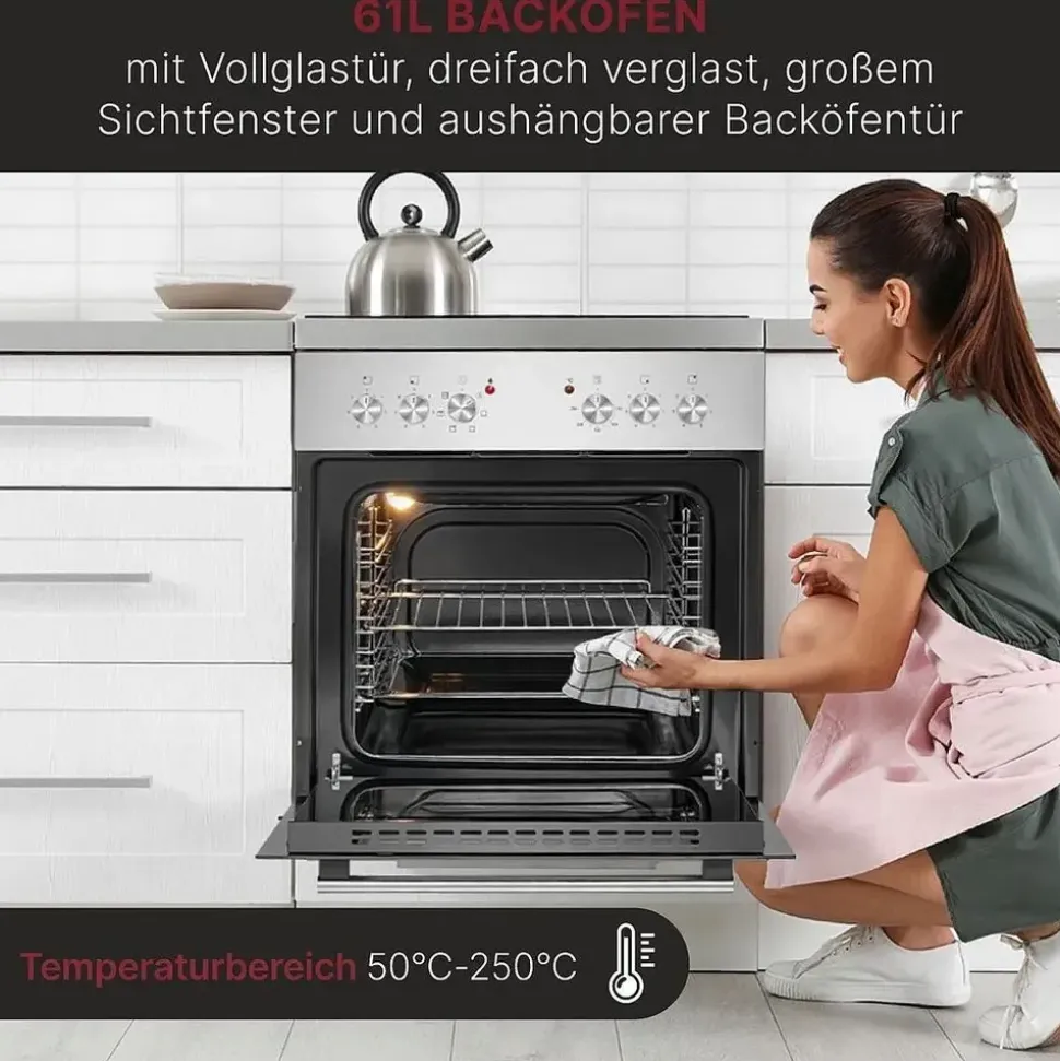 Bomann EHBC 7935 IX Herdset mit Glaskeramikkochfeld