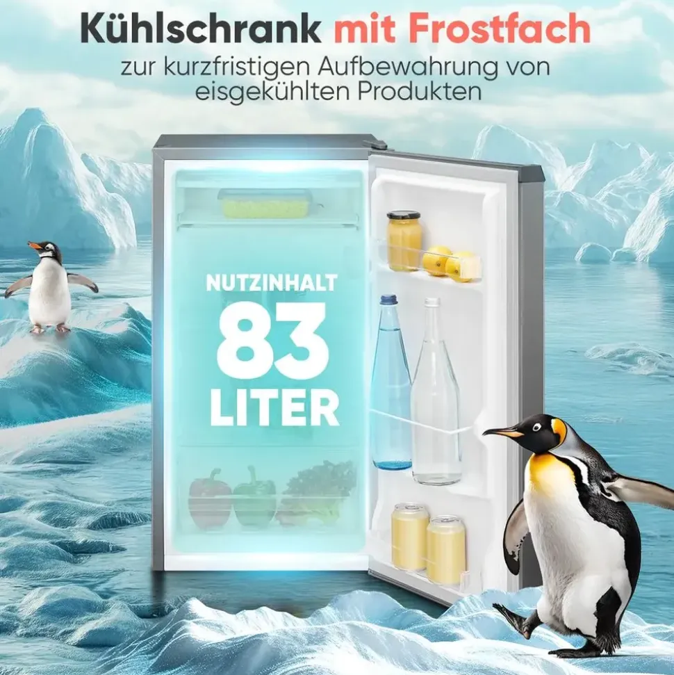 Bomann KS 7257 Kühlschrank (83 l, 850 mm hoch, Graphit)