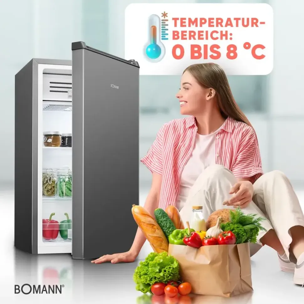 Bomann KS 7257 Kühlschrank (83 l, 850 mm hoch, Graphit)