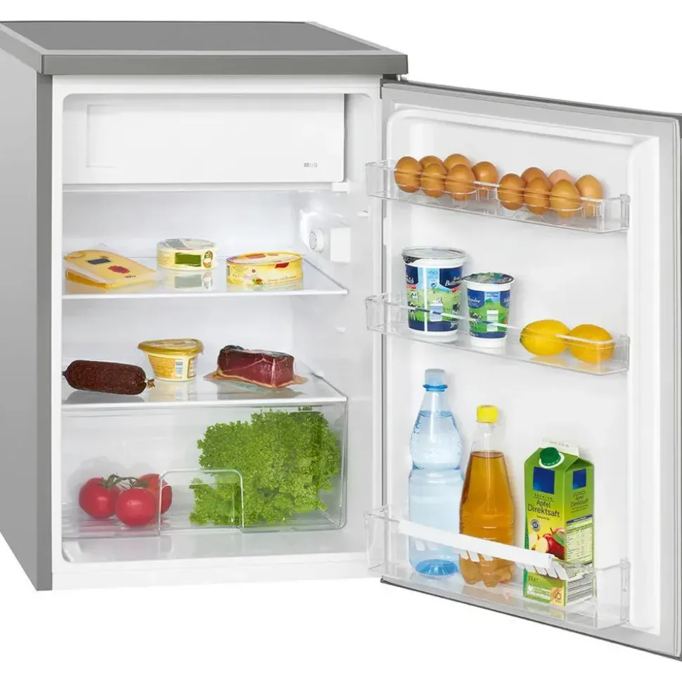 Bomann KS 2184.1 Kühlschrank (120 l, 845 mm hoch, Edelstahl)