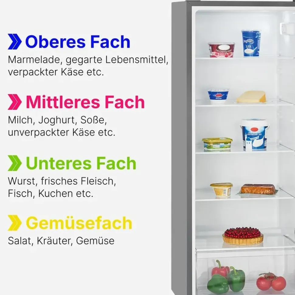 Bomann VS 7316 Kühlschrank (242 l, 1434 mm hoch, Inoxlook)