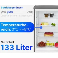 Bomann VS 2195 Kühlschrank (134 l, 850 mm hoch, Edelstahl)
