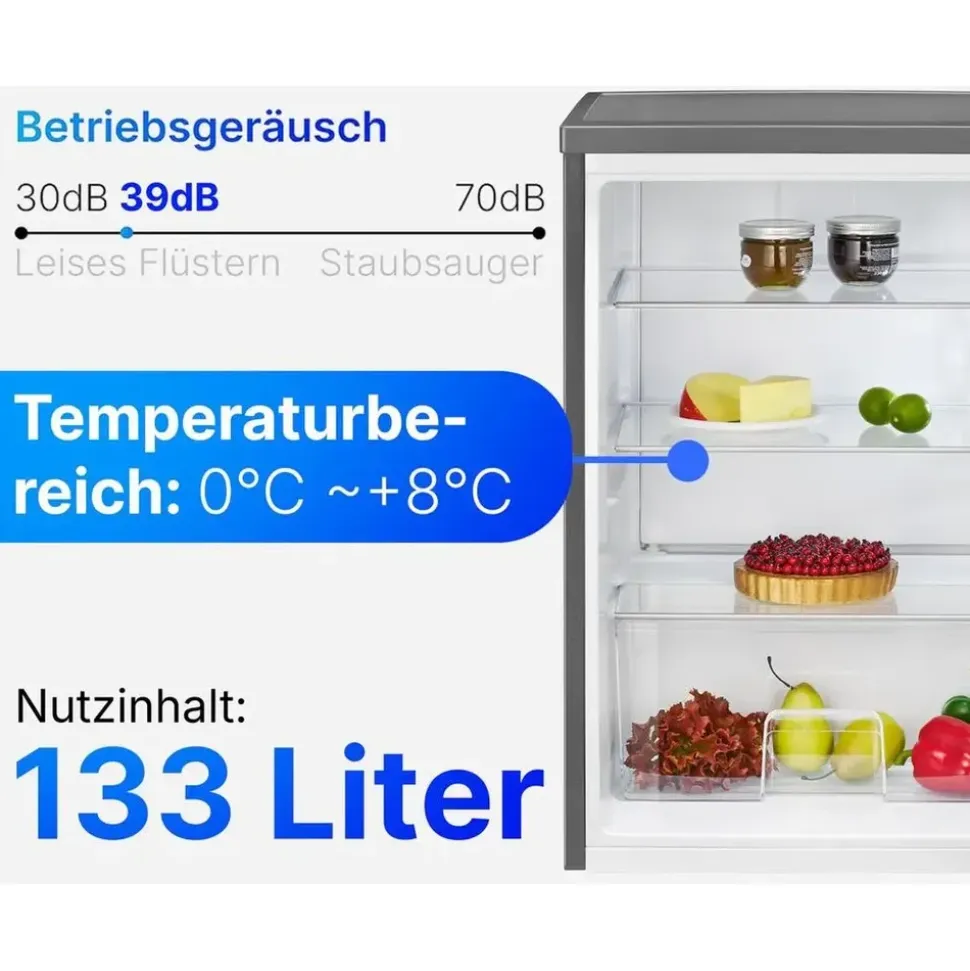 Bomann VS 2195 Kühlschrank (134 l, 850 mm hoch, Edelstahl)