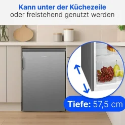 Bomann VS 2195 Kühlschrank (134 l, 850 mm hoch, Edelstahl)