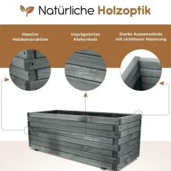 BooGardi Pflanzkasten 140 x 42 x 38 cm Braun