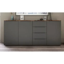 borchardt Möbel Highboard 200 x 93 x 35 cm grau