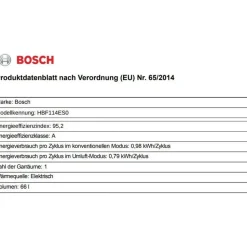Bosch HBF114ES0