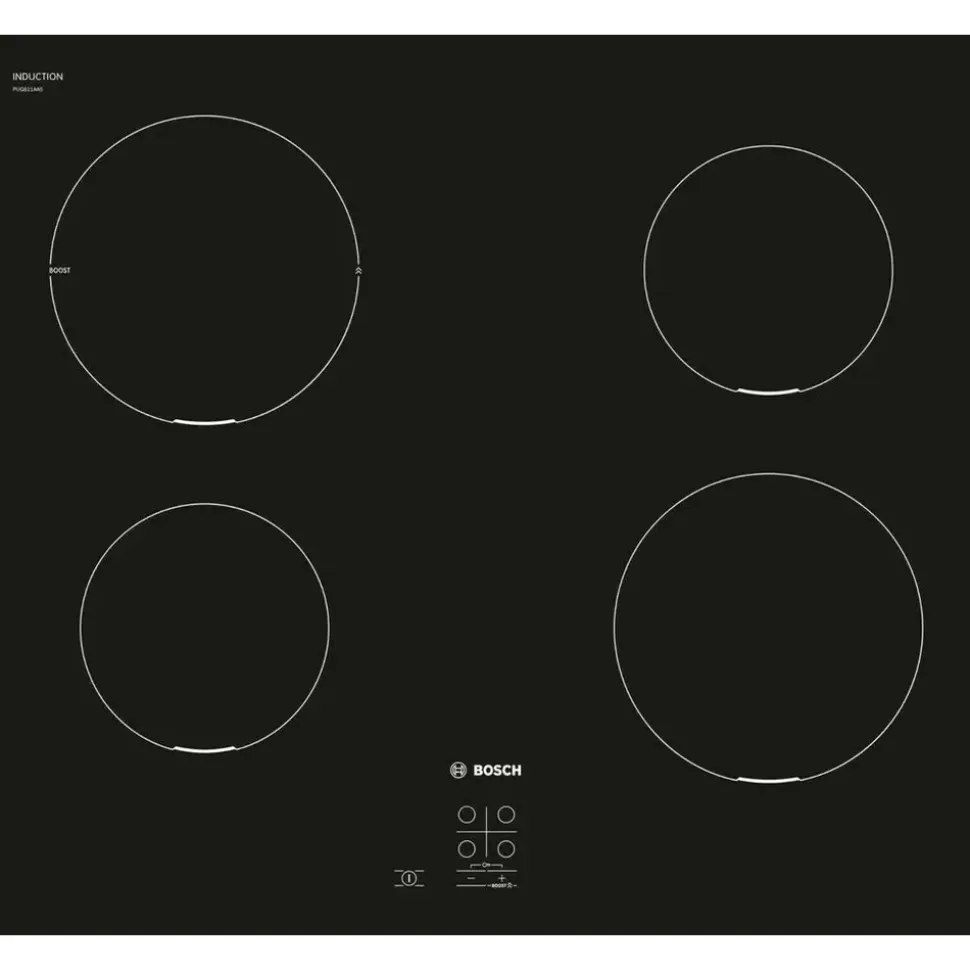 Bosch Induktion Herd Set Autark mit Backofen und Kochfeld Schwarz