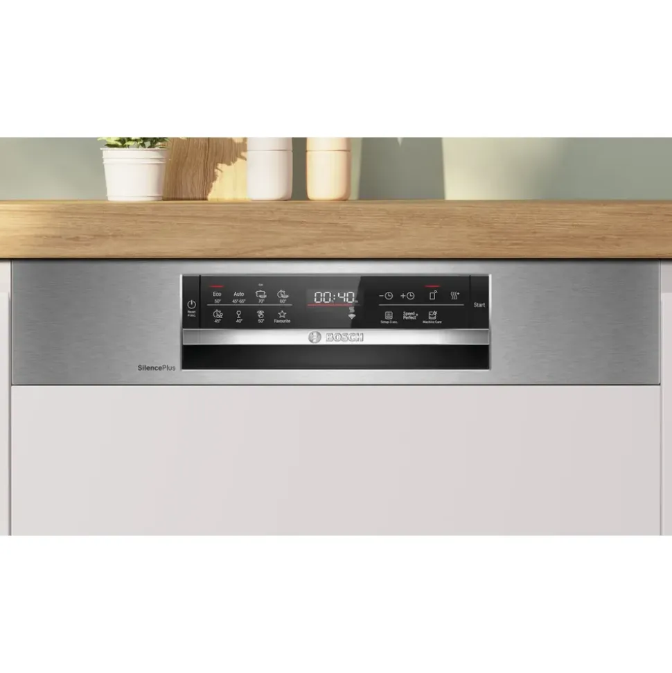 Bosch Serie 6 SMI6ECS12E Einbau-Geschirrspüler (teilintegrierbar, 598 mm breit, Edelstahl)