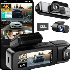 BOTSLAB 4K 3-Kanal Dashcam Auto Vorne Hinten