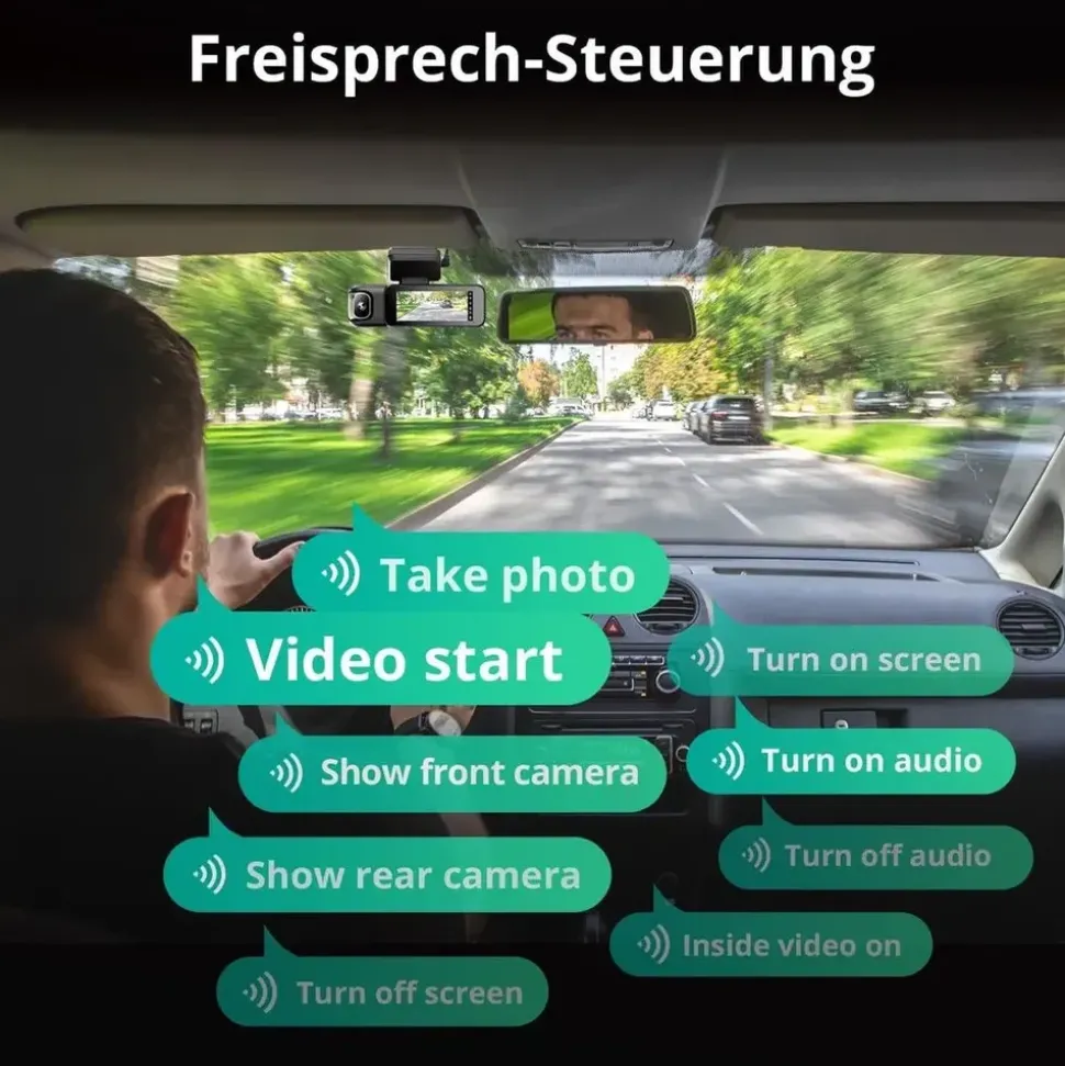 BOTSLAB 4K 3-Kanal Dashcam Auto Vorne Hinten