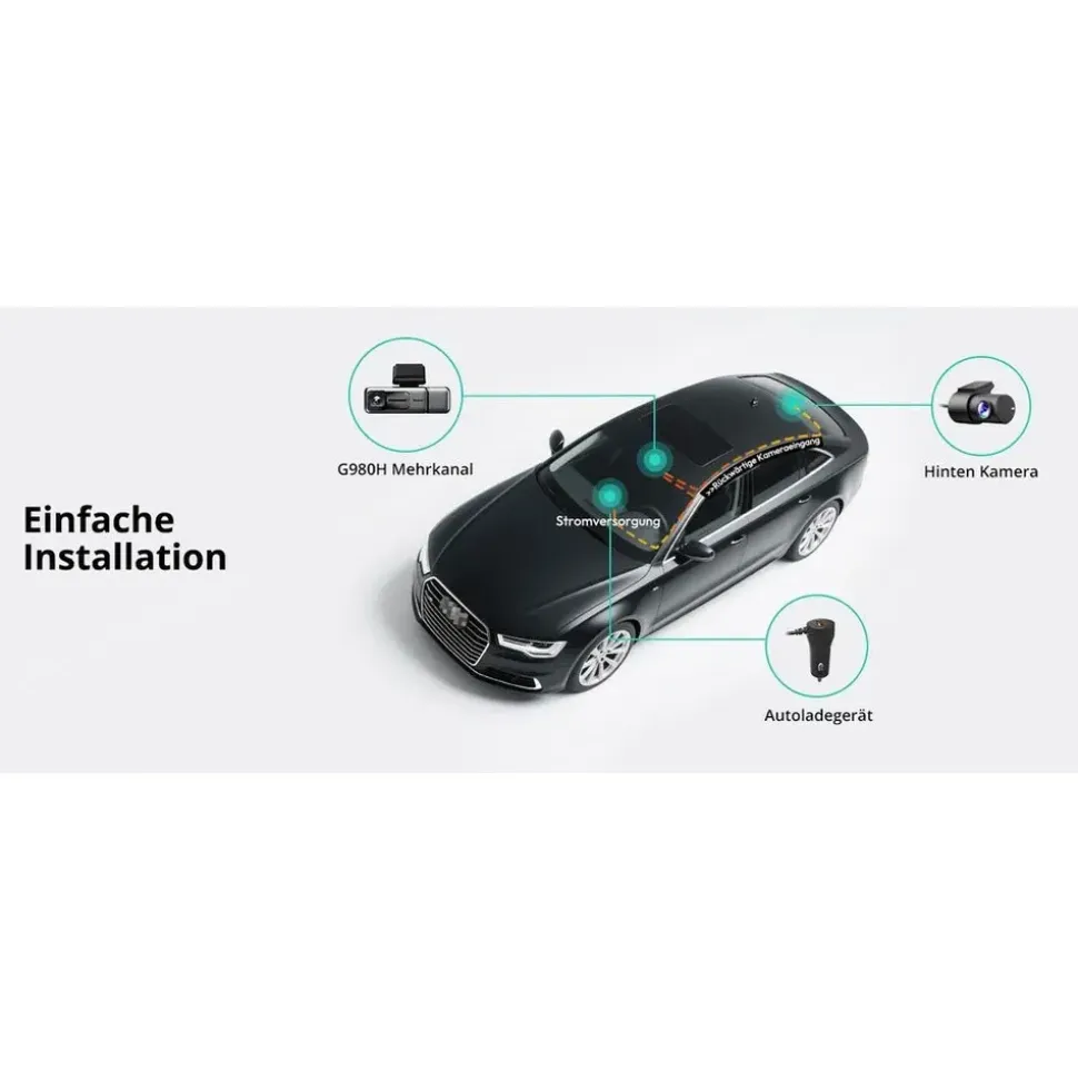 BOTSLAB 4K 3-Kanal Dashcam Auto Vorne Hinten