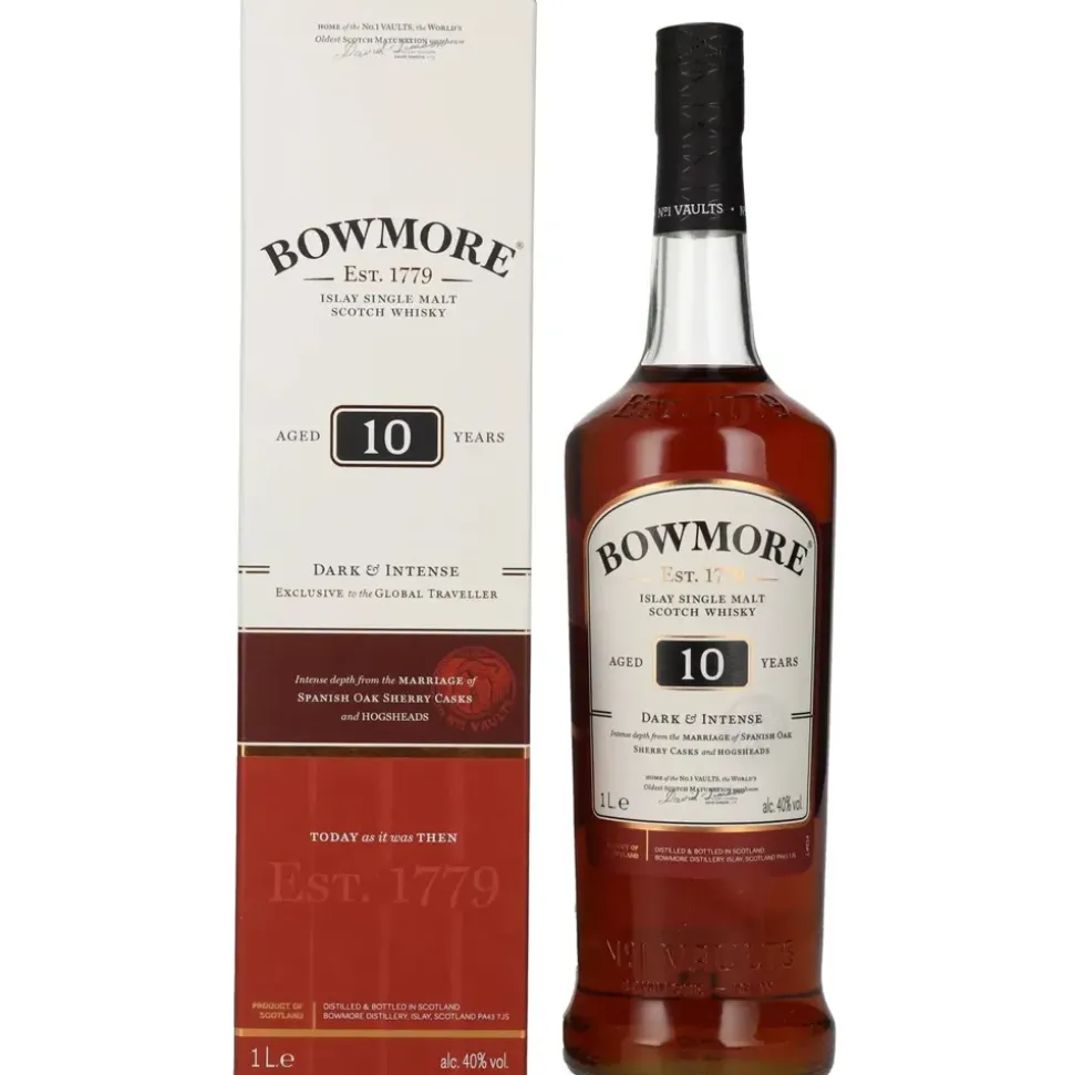 Bowmore 10 Years Old Dark & Intense Islay Single Malt 40% vol 1 l