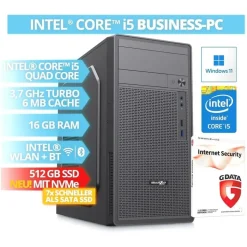 BRAINZAP Desktop-PC Intel Core i5 4590 3,3 GHz 16 GB RAM 512 GB SSD Windows 11