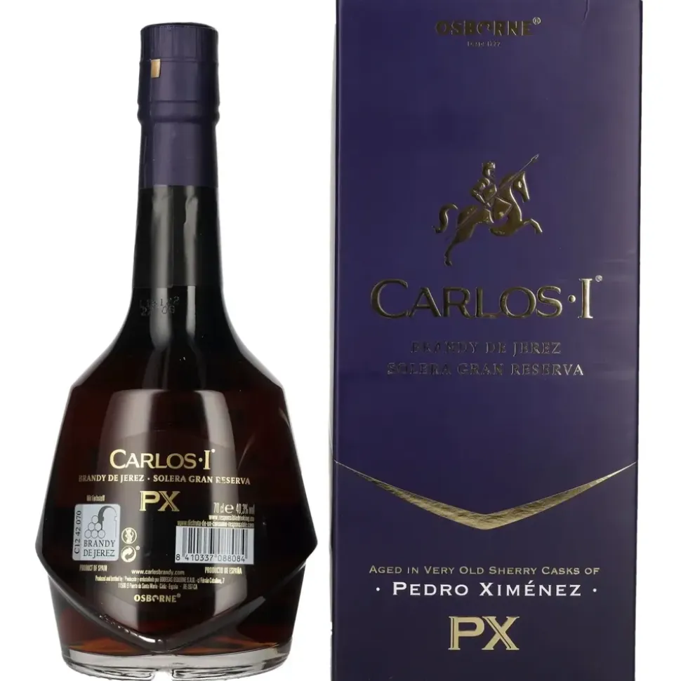 brandy carlos i Solera Gran Reserva PEDRO XIMÉNEZ 40,3 % vol 0,7 l Geschenkbox