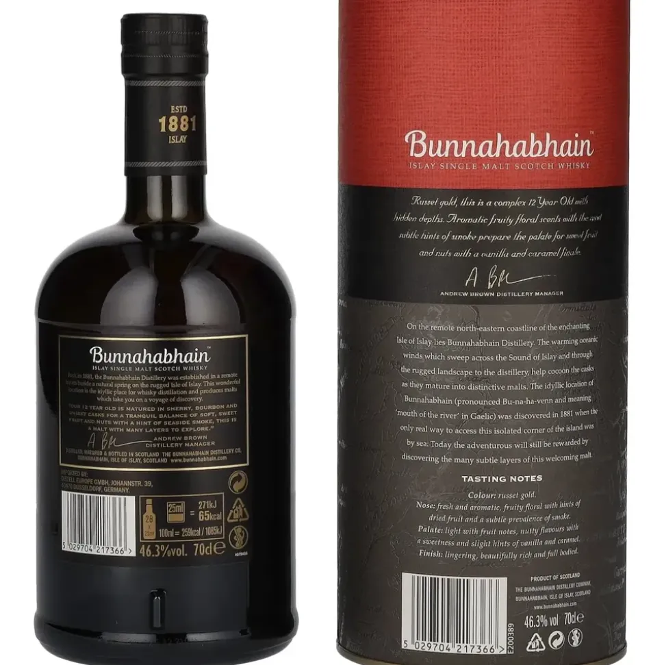 Bunnahabhain 12 Years Old Single Islay Malt Scotch 46,3% vol 0,7 l Geschenkbox