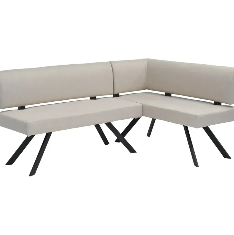 byLIVING Eckbank Toronto, Taschenfederkern, Bezug in Taupe, Gestell schwarz